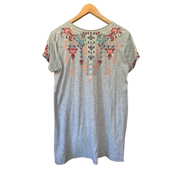 Johnny Was Tua Embroidered Knit Drape Top Grey‎ Size S - Picture 5 of 12